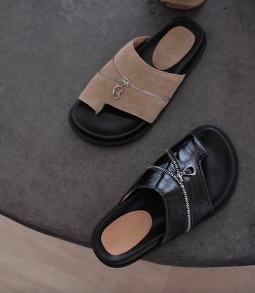 解構拉鏈 夾腳勃肯拖鞋 懶人涼鞋 手工製