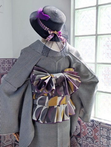 洋粋youiki。和洋風格和服腰帶。現代摩登　幾何學文樣(長尺)