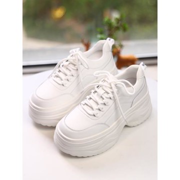 增高6cm厚底女休閑鞋2024秋新款運動松糕底小白鞋ins超火網紅潮鞋