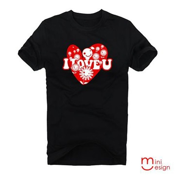 Minidesign-I LOVE U愛花田潮流設計短T 五色
