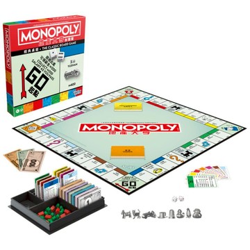 【孩之寶 Hasbro】 地產大亨 Monopoly 經典台灣版 -快速成交地產投資遊戲