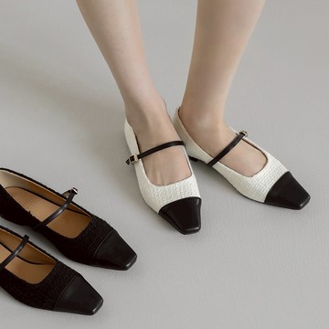 [SAPPUN] Rowells 小香風毛呢瑪莉珍平底鞋 (1cm)
