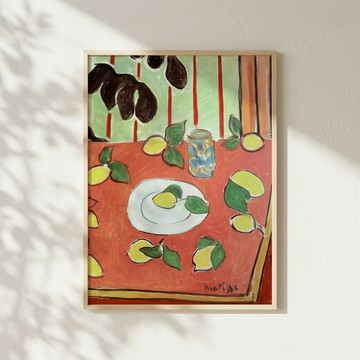 LIGHTO 掛畫｜馬諦斯 Henri Matisse｜Plum Blossoms, Green - 霧金色鋁框-中尺寸