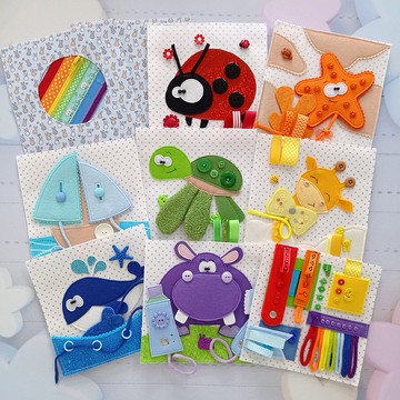 彩虹書,嬰兒安靜毛氈蒙特梭利書,益智玩具