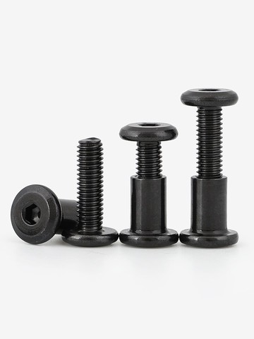 M6 M8 黑色304不銹鋼平圓頭倒邊內六角螺絲螺母對鎖子母鉚釘夾板