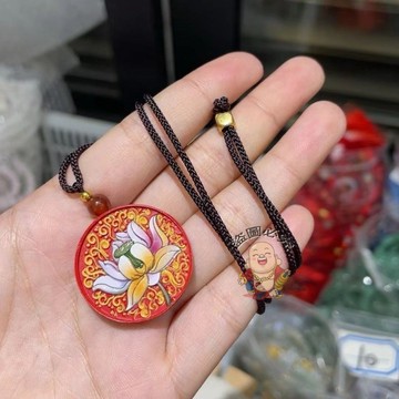 台灣出貨🔥彩繪朱砂蓮花佛手吊墜 八卦吊墜 吉祥吊墜 招財平安 辟邪擋災 人氣款吊飾 祈福開光 招財偏財 生意興隆 男女同