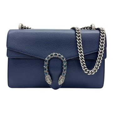 GUCCI 古馳 海軍藍 皮革 Dionysus Chain 肩背包 400249 【二手名牌BRAND OFF】