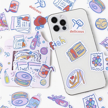 🍋檸檬青🍋現貨特價售完無補手繪卡通活力滿分系列裝飾小物貼紙4款45張入手帳裝飾素材