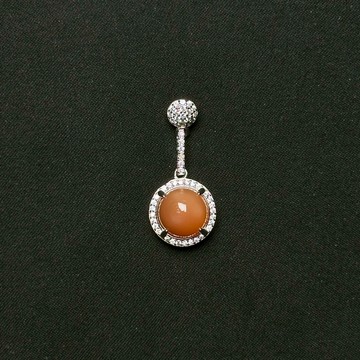 奶茶月光 | 橙月光石 平靜 安撫情緒 天然晶礦項鍊 925純銀 S23AU14-904