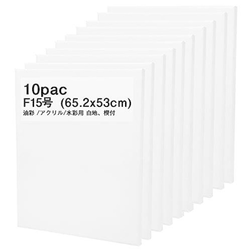 JPart&craftキャンバス F15号 (65.2x53cm) 10枚 包み張り 化繊 綿 中目