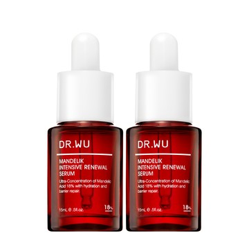 DR.WU 杏仁酸亮白煥膚精華18%15ML(小紅瓶) 2入組