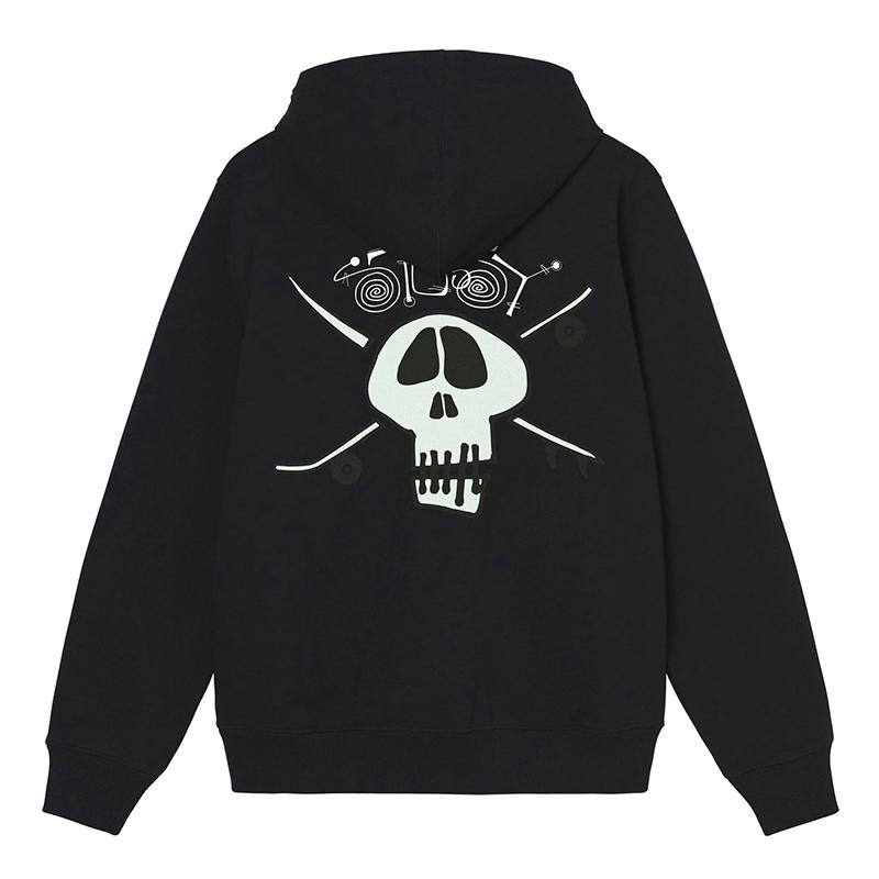 STUSSY SURF SKATE SKULL HOODIE BLACK ステューシー サーフ スケート