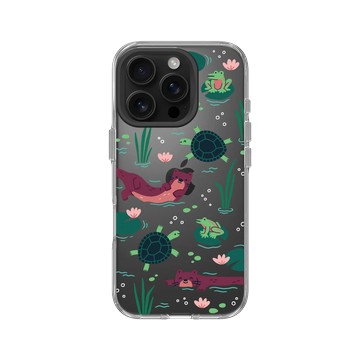iPhone 16 Pro Clear 透明 - RHINOSHIELD X Taipei Zoo - 臺灣水域插畫（水獺、龜、蛙）