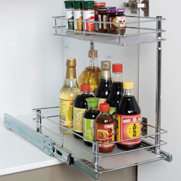 多用途免釘免鑽抽屜滑軌雙層置物架