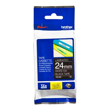 Brother兄弟 黑底白字 特殊規格標籤帶 TZe-355 台灣公司貨 24mm  8m
