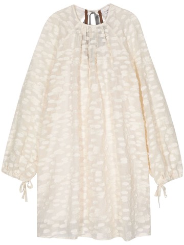 Alysi - Meringa polka-dot midi dress - women - Cotton/Polyamide/Acrylic/Viscose - 38 - Neutrals