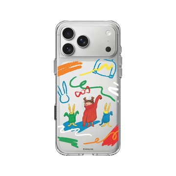 iPhone 17 Pro Max Clear Case（相機按鈕） 透明 - 幾米 Jimmy Liao - 兔子系列-大毛衣