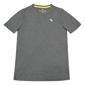 A&F 素面V領Logo童裝短T