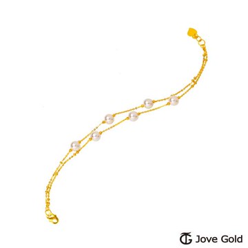 Jove Gold漾金飾 愛戀時光黃金手鍊-雙鍊款