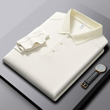 【新款熱賣】10A抗菌中青年輕奢男士翻領長袖POLO衫商務休閑聚熱保暖凈版男T恤