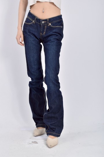 (M) insight質感丹寧牛仔棉質純棉低腰藍色長褲