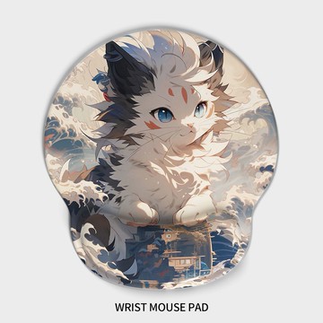可愛貓咪護腕鼠標墊卡通手繪星空辦公電腦桌墊護腕墊電腦鍵盤手托【Snowbelle優選】