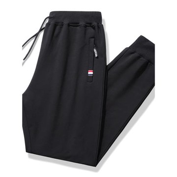 純棉春秋薄款褲子男士休閑純色衛褲夏季寬松大碼束腳運動褲男長褲