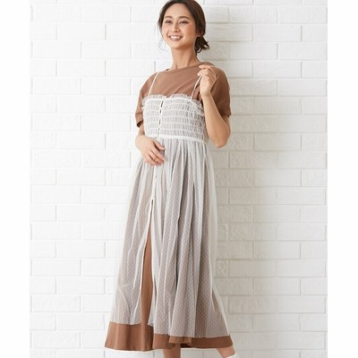 Earth Music Ecology ドットチュールキャミワンピース 通販 Lineポイント最大1 0 Get Lineショッピング