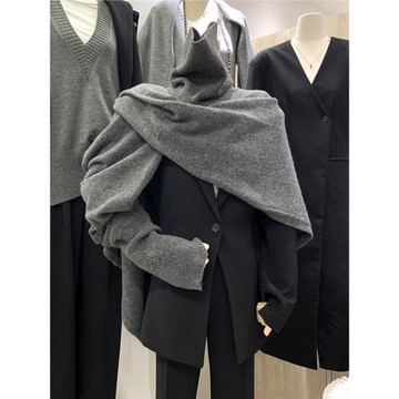 東大門韓國高領連袖百搭斗篷披肩