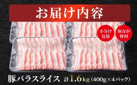 宮崎県産豚バラスライス 計1.6kg