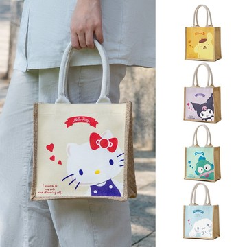 三麗鷗 Hello Kitty x Kiiwi O! 聯名款．萌萌大臉系列雙面棉麻手提袋 包包 手提包 多款選