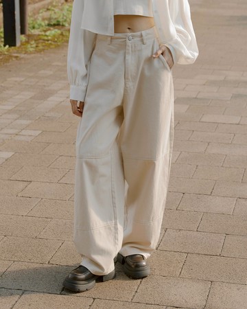 繭型收肉版型磨毛斜紋褲 三色售S/M/L