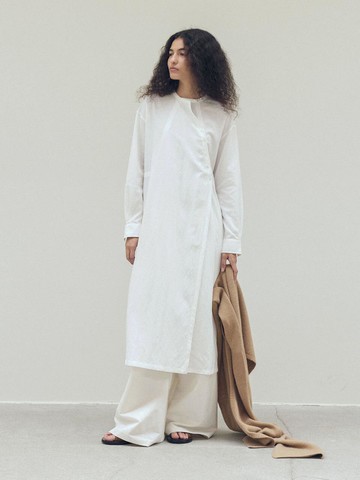 Diagonal button Shirt dress (2 Color)