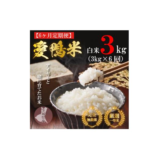 ふるさと納税 茨城県 行方市 L-15 令和5年産アイガモと一緒に育てたお米「愛鴨米・白米」3kg×6回