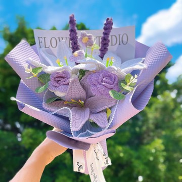 情人節禮盒   客製化禮物2026手工编织的紫色花