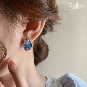 【Gulicc】法式雙色碎晶耳環