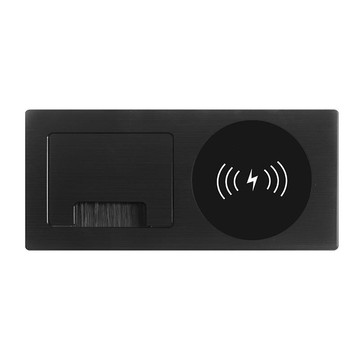 嵌入式電腦桌面插座鋁合金無線充電辦公桌多媒體會議臺多功能線盒