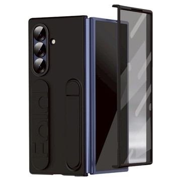 SAMSUNG 三星 9H鋼化膜 + 磨砂背蓋 腕帶立架手機殼套  黑色  Samsung Galaxy Z Fold7