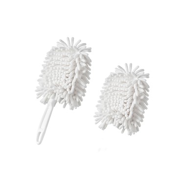 【日本Imakara】折疊式可拆洗乾濕兩用除塵撢(附替換布1入)-多色可選-白