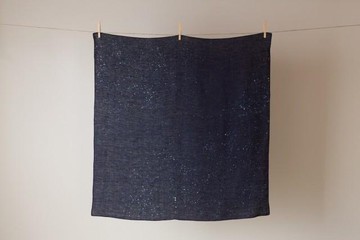 正品靛藍染麻包袱皮星空