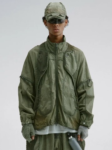 Hamcus SS25 DUSZEN SFS / Lichen-Eroded Jacket 深綠 可拆式背心外套 ZM00525-1(SG)