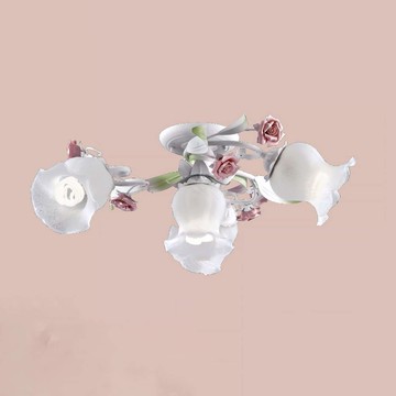 E27陶瓷玫瑰半吸頂三燈 B106-48-92663