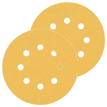 BOSCH 博世 台灣公司貨 超耐久金色圓形8孔自黏砂紙 G240 5片  125mm  2包