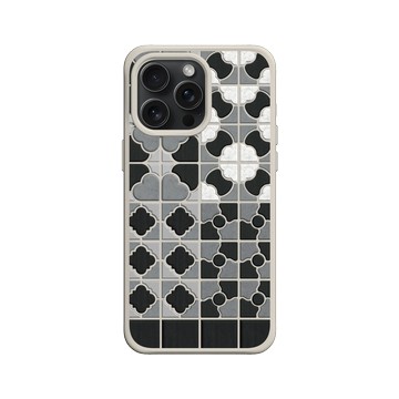 iPhone 15 Pro Max SolidX 貝殼灰 - 老屋顏 Old House Face - 黑白磁磚