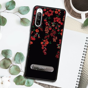 Sony Xperia 10 IV 減震立架手機殼-花語-千日紅