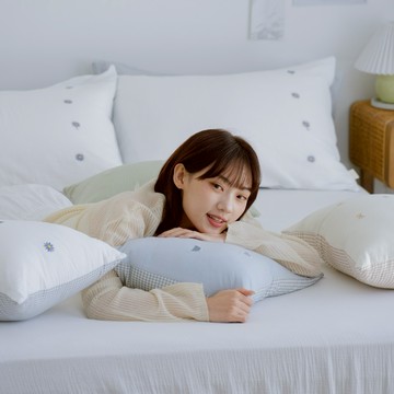 【翔仔居家】雙層紗刺繡抱枕 二重紗 純棉抱枕 靠枕 小抱枕 午睡枕 午休枕 居家 辦公室 禮物推薦 生日禮物 交換禮物 入厝禮 喬遷禮物《快速出貨》