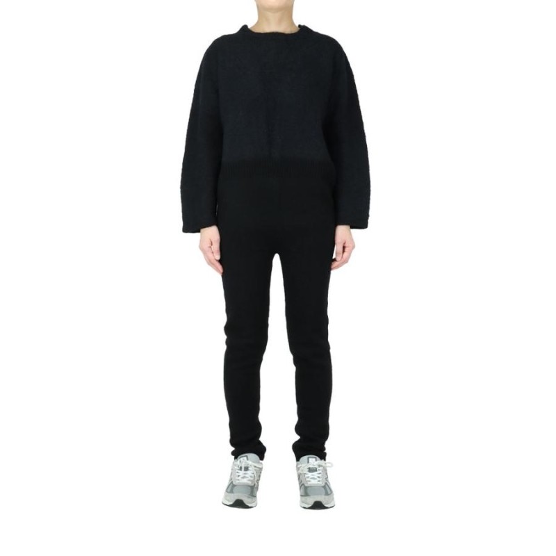 16時までで最短翌日発送】Mohair Hand-knitted Jump-suit -Black Jun