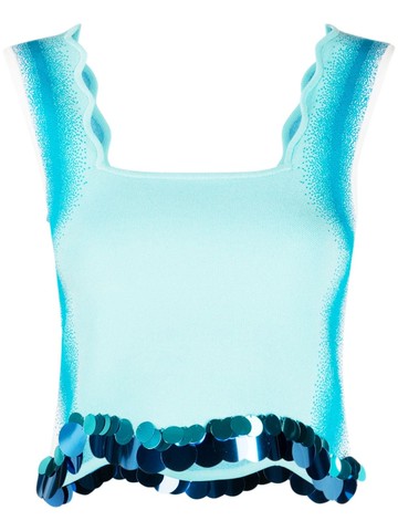 PH5 - Emma sequin-embellished crop top - women - Rayon/Viscose/Polyester/Spandex/Elastane - XS - Blue