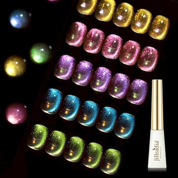 ✨隔日到貨✨美麗佳人 藍眼淚貓眼甲油膠新款網紅流行5色爆閃貓眼膠甲油膠