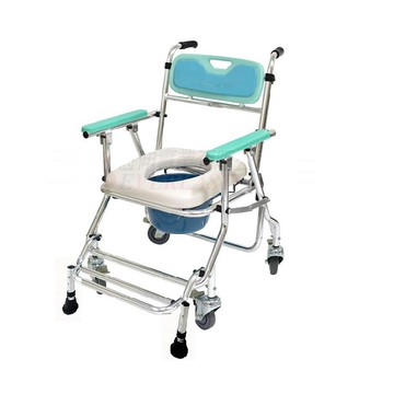 【海夫健康生活館】恆伸 四輪 防前傾 收合衛浴椅 便盆椅 洗澡椅(ER4543-1)